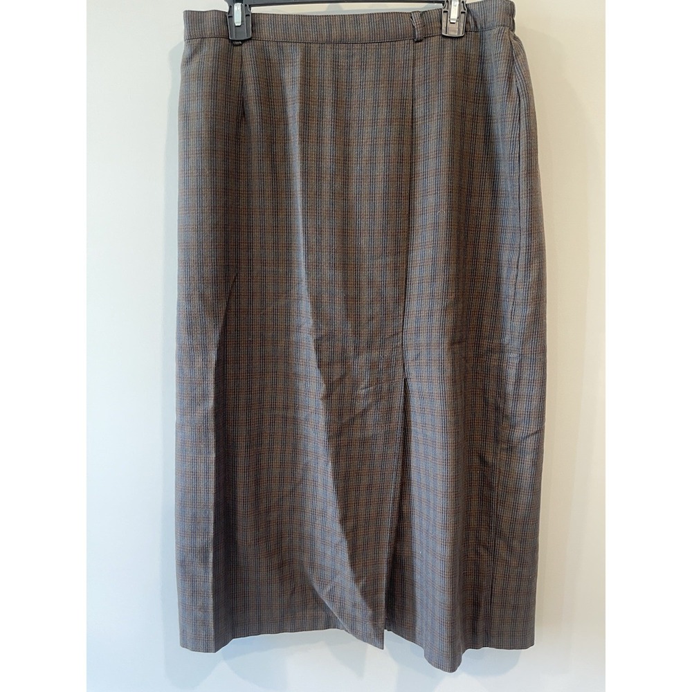 Vintage Baxter & Wells Black Plaid Ankle Length Skirt - Size 16